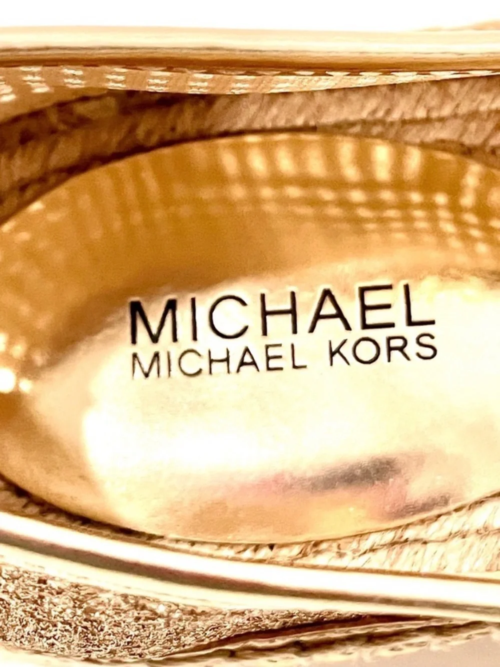 Michael Kors Kendrick Gold Metallic Espadrille Slip On Flats NWT 9
